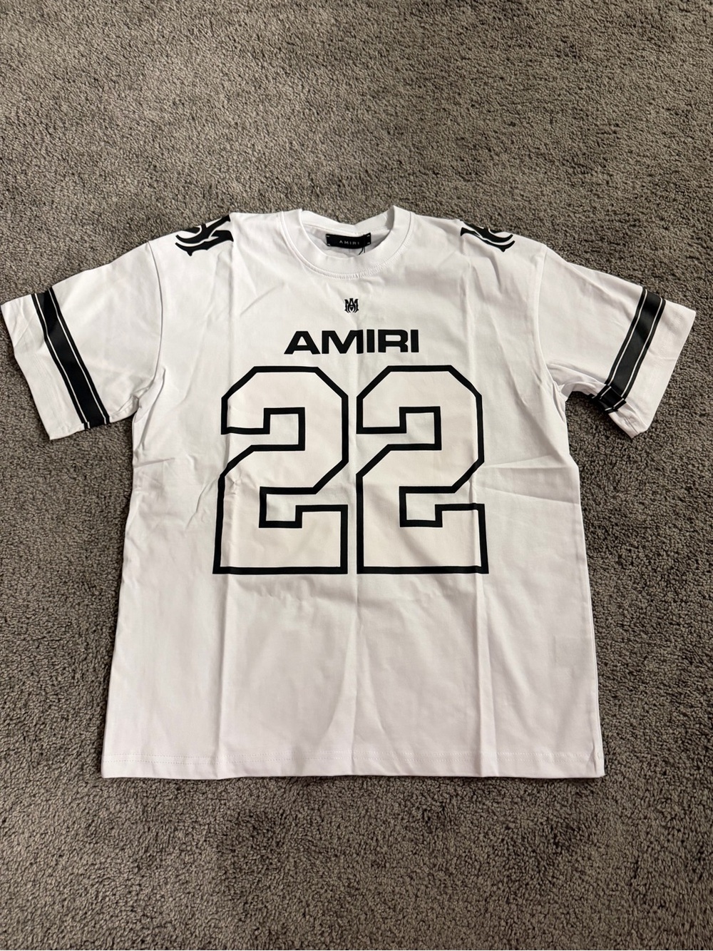 AMIRI White and Black '22' Graphic Short-Sleeve Jersey